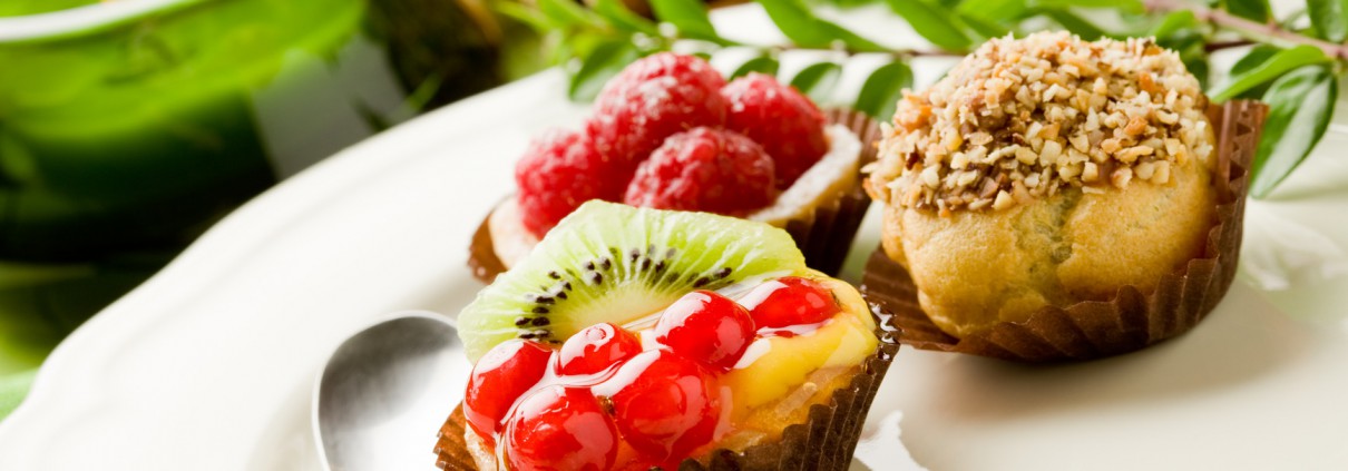 Pastries with fruits