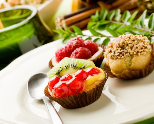 Pastries with fruits